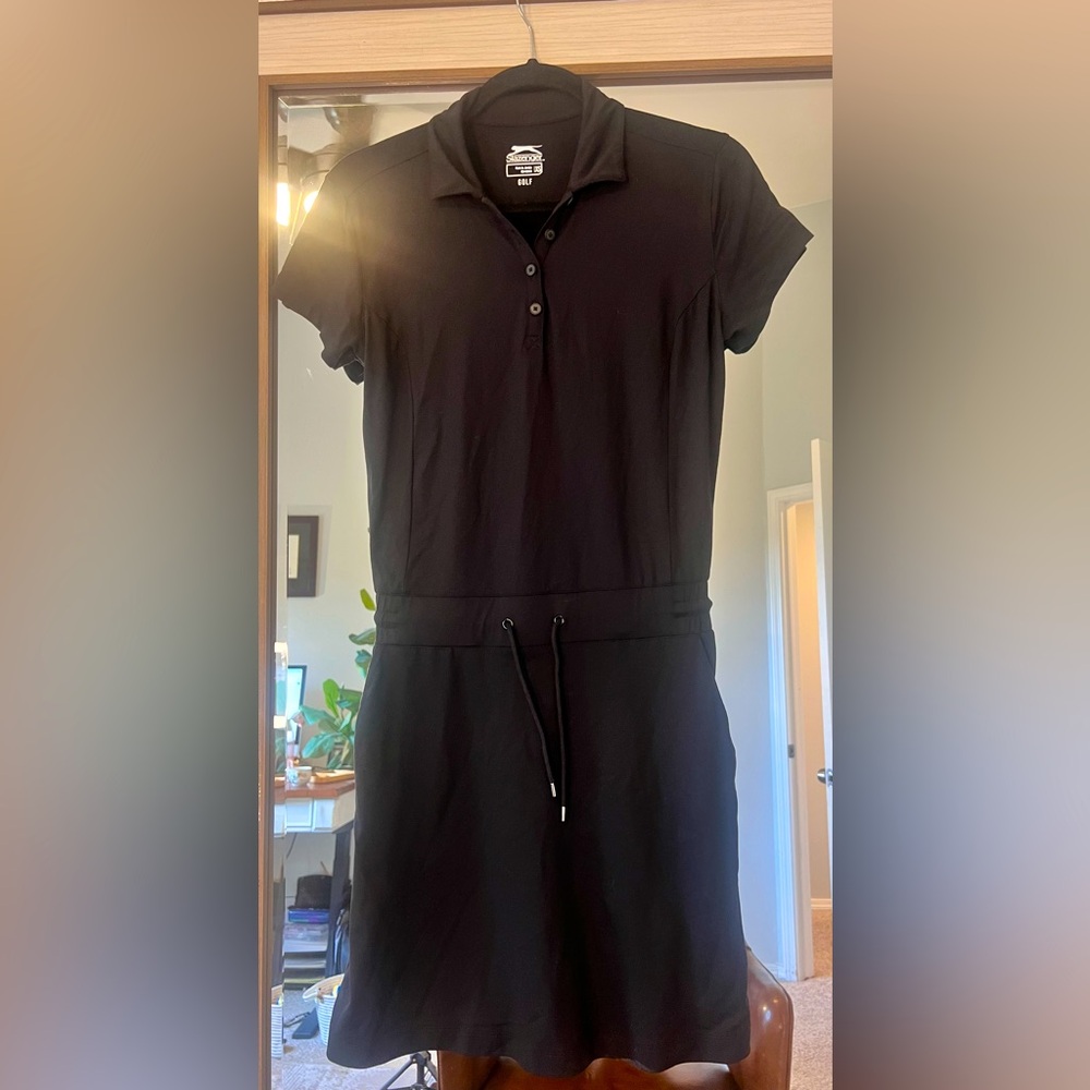 Slazenger Black Polo Dress with pockets size XS perfect for golf or tennis